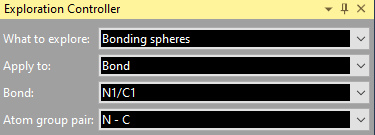 Screenshot of Exploration Controller with a bond pre-selected