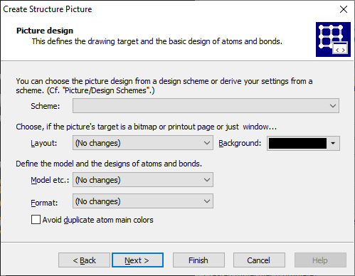 Screenshot of Picture Creation Assistant design page for an already existing picture