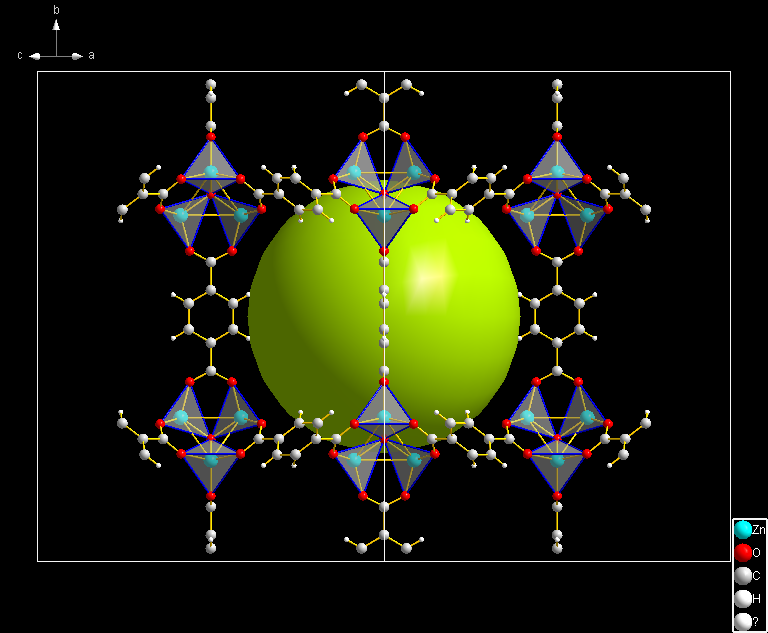 Starting picture of MOF-5 compound COD:1516287